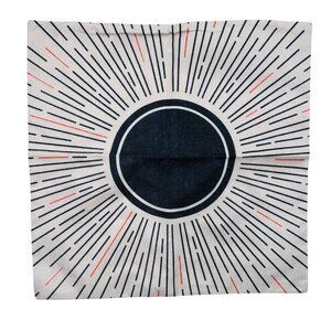 Abstract Modern Pillow Sham Black Cream Zip 17”x17” Geometric Secret Spell Decor